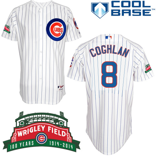 Chris Coghlan #8 MLB Jersey-Chicago Cubs Men's Authentic Wrigley Field 100th Anniversary White Baseball Jersey
